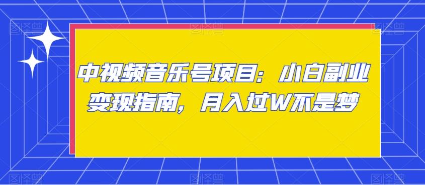 中视频音乐号项目：小白副业变现指南，月入过W不是梦【揭秘】-巅峰资源网