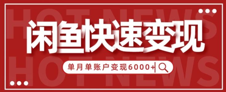 【新手项目】小白快速在闲鱼单月单账号变现6000+的秘密-巅峰资源网