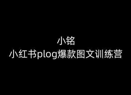 小铭-小红书plog爆款图文训练营，教你从0-1做小红书-巅峰资源网