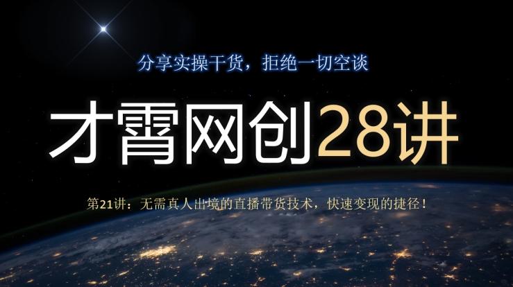 才霄网创28讲第21讲：无需真人出境的直播带货技术，快速变现的捷径！-巅峰资源网