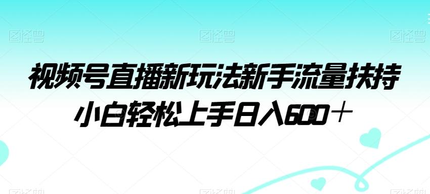 视频号直播新玩法新手流量扶持小白轻松上手日入600＋【揭秘】-巅峰资源网