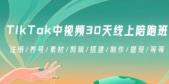 TikTok中视频-30天线上陪跑班：注册/养号/素材/剪辑/搭建/制作/提现/等等-巅峰资源网