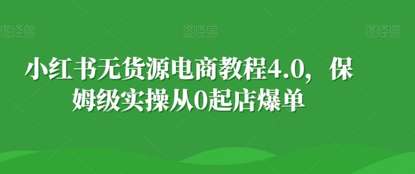 小红书无货源电商教程4.0，保姆级实操从0起店爆单【拆解】-巅峰资源网