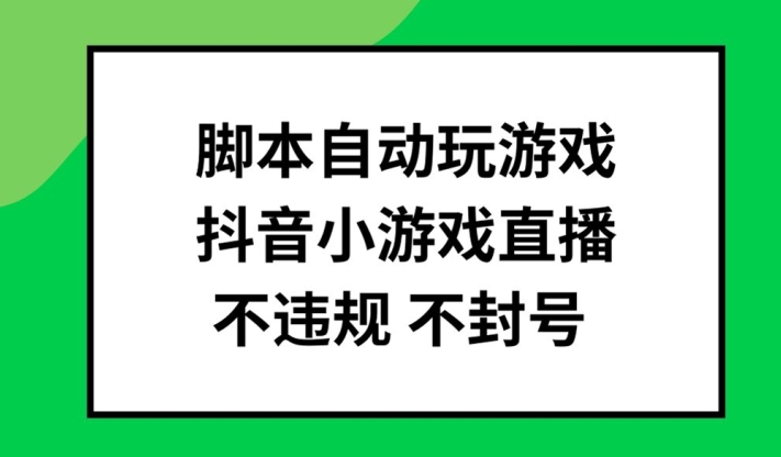 脚本自动玩游戏，抖音小游戏直播，不违规不封号可批量做【揭秘】-巅峰资源网