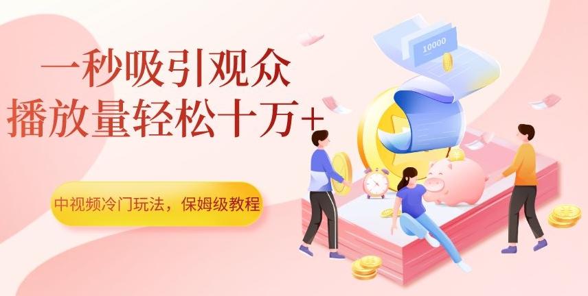 中视频冷门玩法，一秒吸引观众，播放量轻松十万+，保姆级教程【揭秘】-巅峰资源网