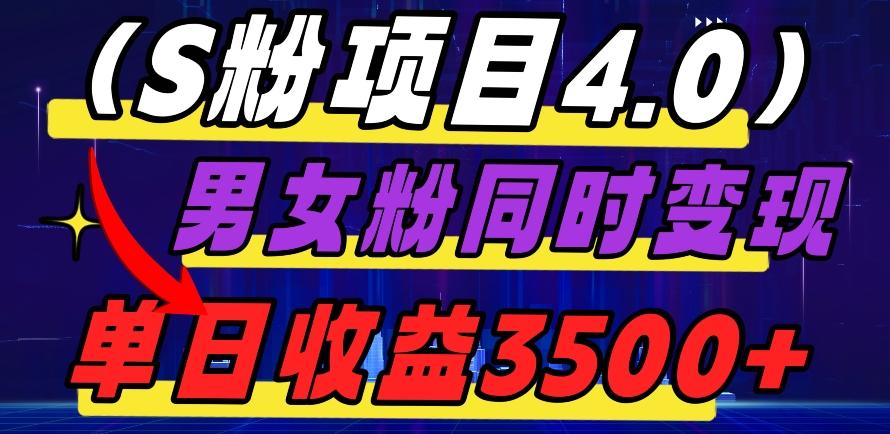 S粉项目4.0，男女粉通吃，男女粉同时变现，单日收益3500+-巅峰资源网
