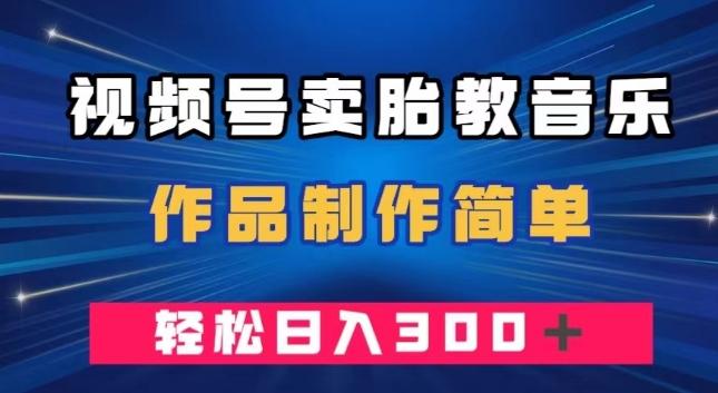 视频号卖胎教音乐，作品制作简单，一单49，轻松日入300＋-巅峰资源网