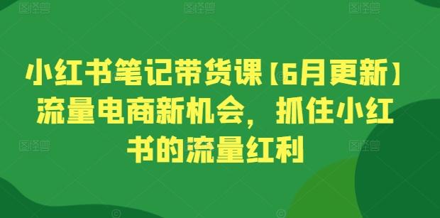 小红书笔记带货课【6月更新】流量电商新机会，抓住小红书的流量红利-巅峰资源网