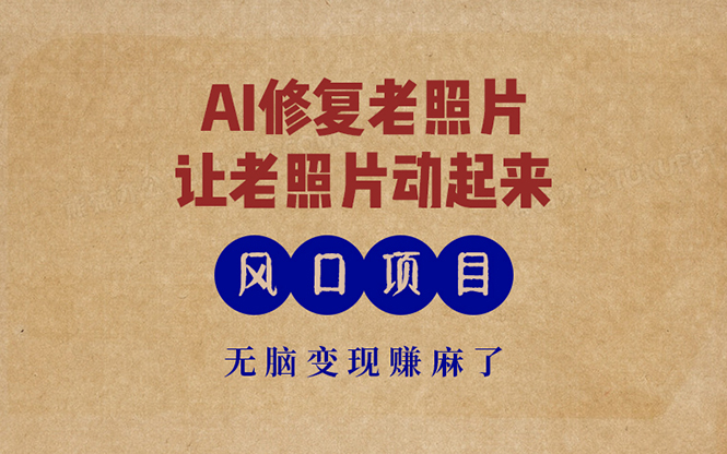 最新风口项目，AI一键修复老照片，让老照片动起来，接单到手软，无脑变…-巅峰资源网