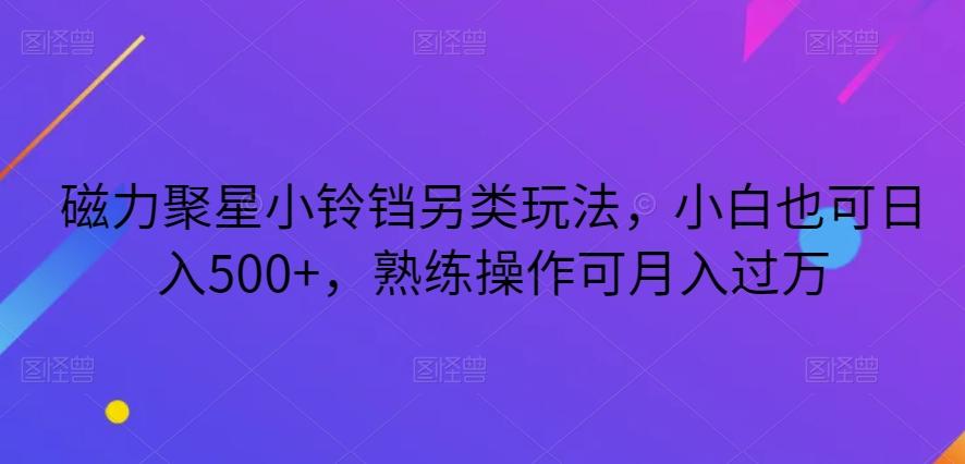 磁力聚星小铃铛另类玩法，小白也可日入500+，熟练操作可月入过万-巅峰资源网