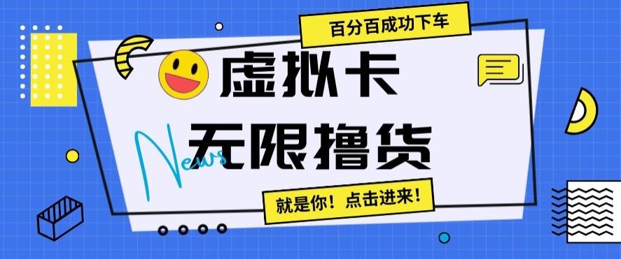 虚拟卡无限撸货，百分百成功下车【仅揭秘】-巅峰资源网