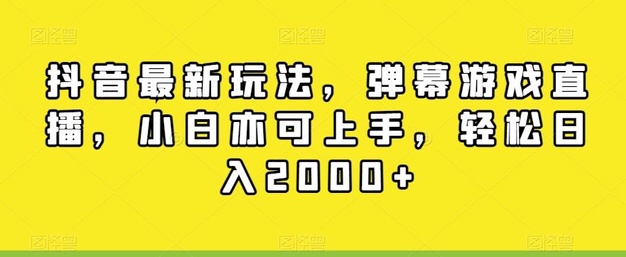 抖音最新玩法，弹幕游戏直播，小白亦可上手，轻松日入2000+-巅峰资源网