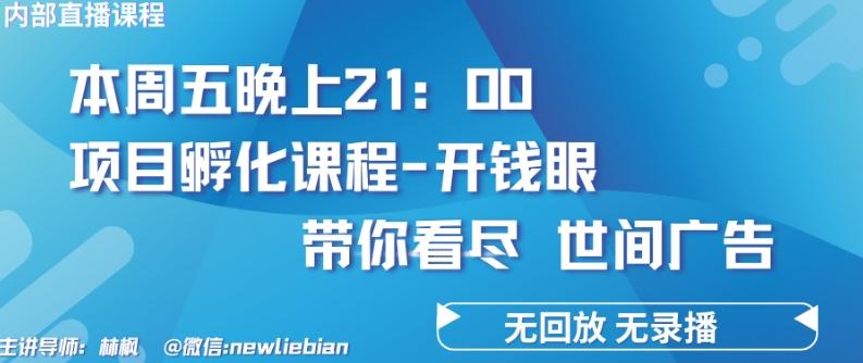 4.26日内部回放课程《项目孵化-开钱眼》赚钱的底层逻辑【揭秘】-巅峰资源网