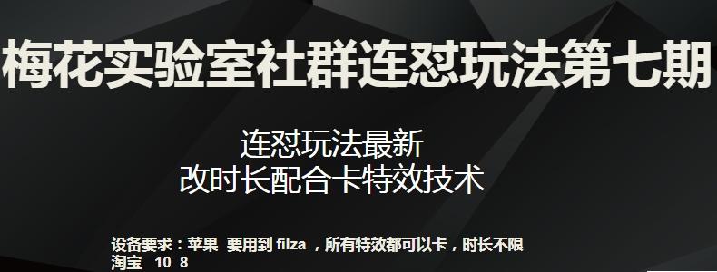 梅花实验室社群连怼玩法第七期，连怼玩法最新，改时长配合卡特效技术-巅峰资源网