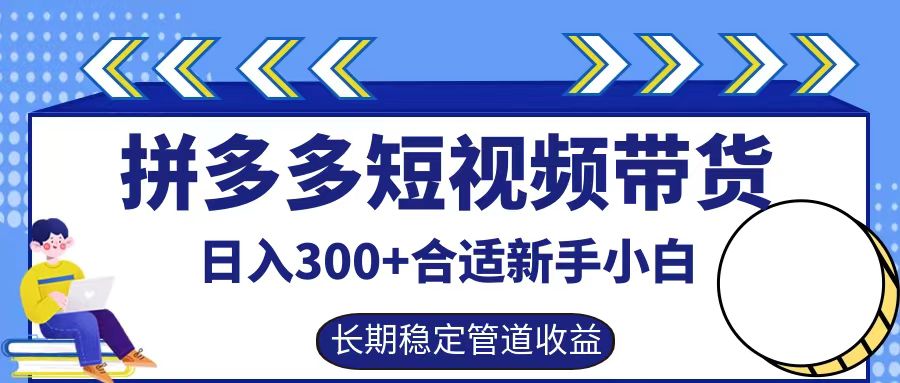 拼多多短视频带货日入300+，实操账户展示看就能学会-巅峰资源网