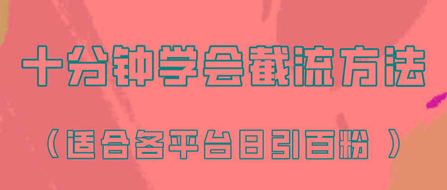 十分钟学会各大平台节流，矩阵日引几百创业粉(像素级教程)！-巅峰资源网
