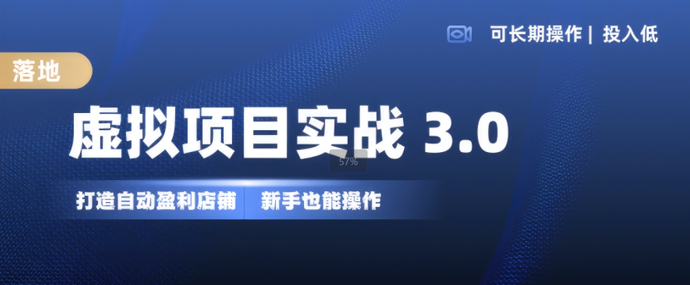 虚拟项目实战3.0，打造自动盈利店铺，可长期操作投入低，新手也能操作-巅峰资源网