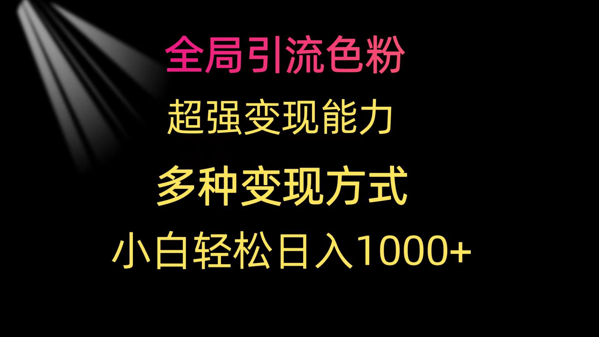(9680期)全局引流色粉 超强变现能力 多种变现方式 小白轻松日入1000+-巅峰资源网