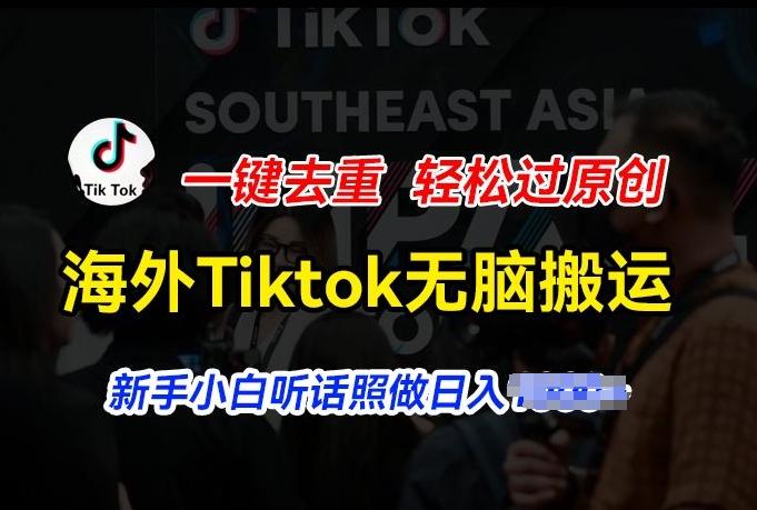 海外Tiktok短视频无脑搬运，一键去重轻松过原创，新手小白听话照做日入几张【揭秘】-巅峰资源网