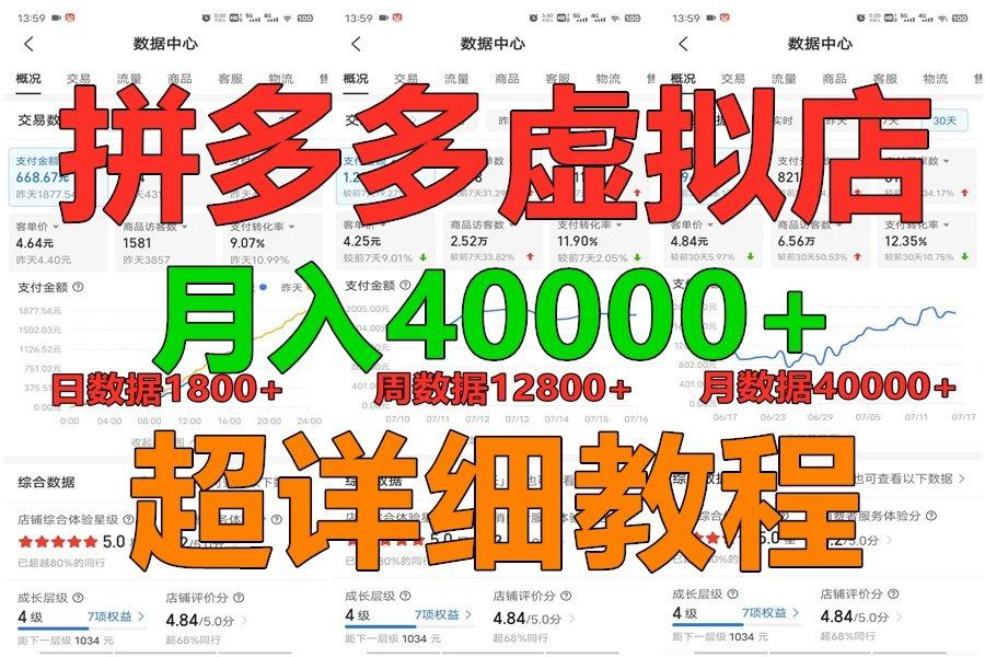 拼多多虚拟电商训练营月入40000+，全网最详细，你做你也行，暴利稳定长久-巅峰资源网