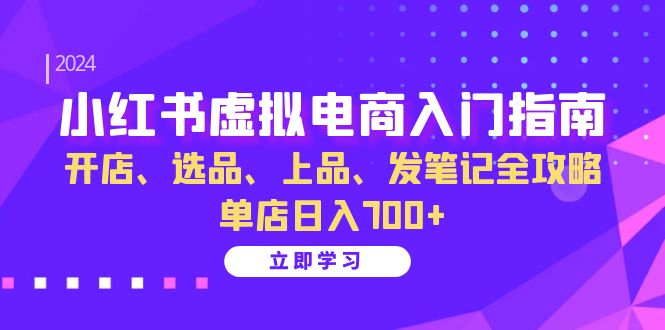 小红书虚拟电商入门指南：开店、选品、上品、发笔记全攻略 单店日入700+(更新)-巅峰资源网