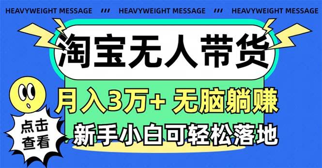 淘宝无人带货3.0高收益玩法，月入3万+，无脑躺赚，新手小白可落地实操-巅峰资源网