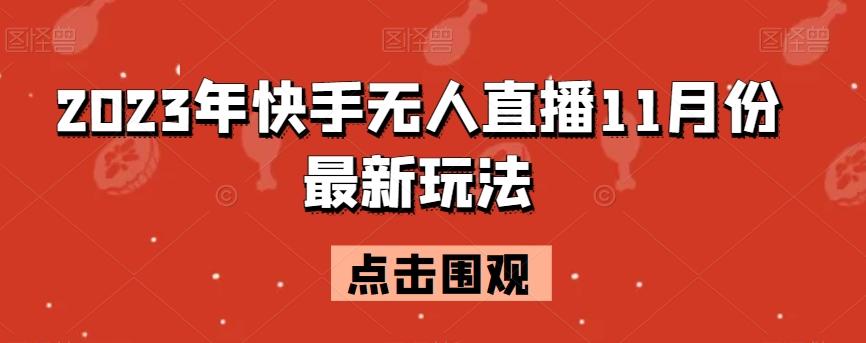 2023年快手无人直播11月份最新玩法-巅峰资源网